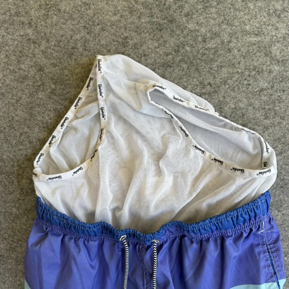 Boardies Swim Trunks Shorts Mens Medium Blue Colorblock Lined‎ Drawstring Surf